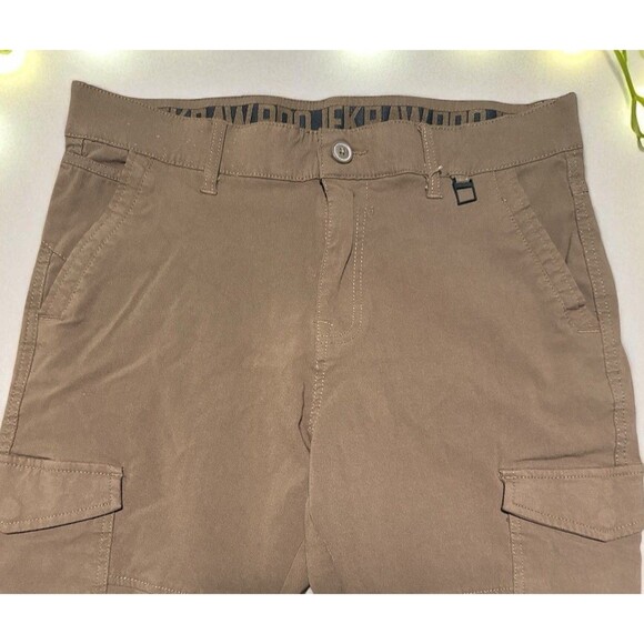 Projek Raw Jogger Pants Men’s 32x27 Brown Cargo Pockets Stretch Waist - Picture 2 of 5